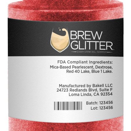 Red Brew Glitter Jars (25 grams) Edible Drink Glitter for Beer, Cocktails and Beverages