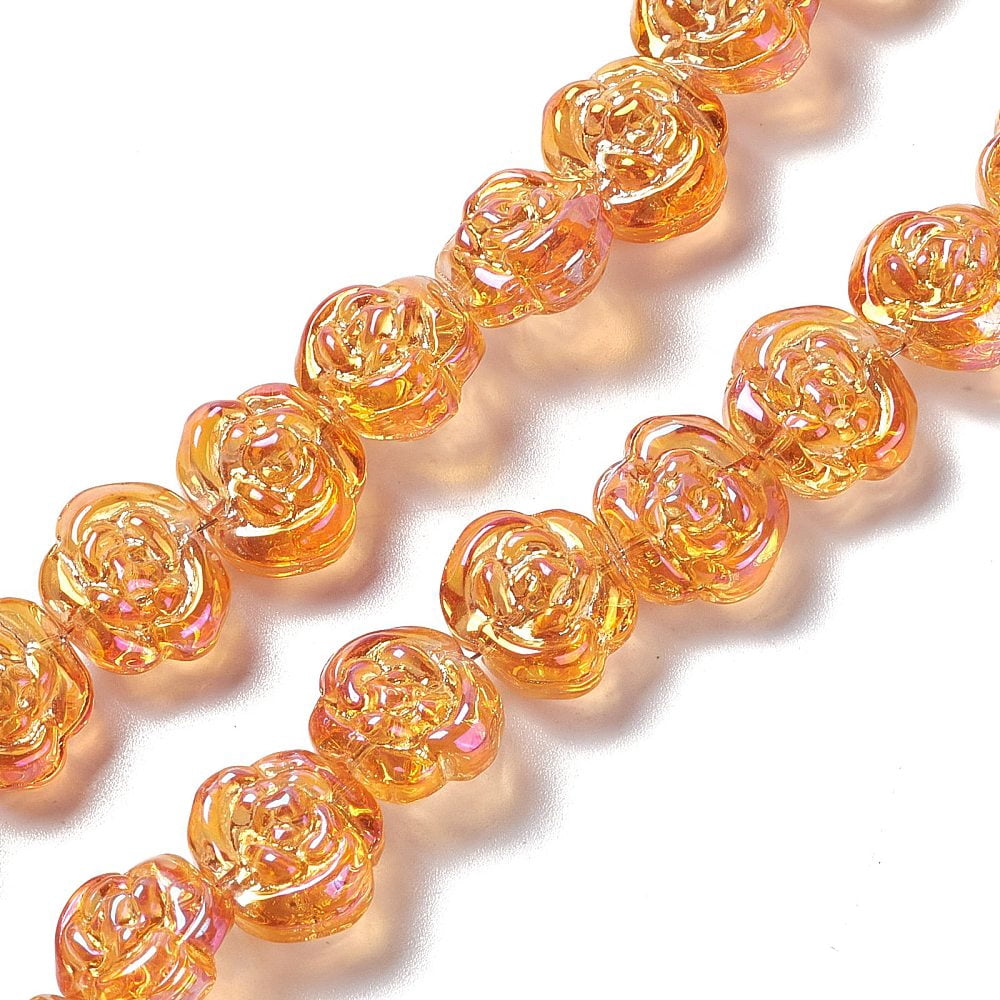 Electroplate Glass Beads Strands Mixed Style Rose Mixed Color 12.5x14x9mm Hole: 1mm about 55pcs/strand 25.98''(66cm)