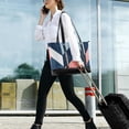 thumbnail image 5 of FORMRS Canvas Laptop Tote Bag for Women with 15.6" Computer Compartments Shoulder Handbag, Blue Geometric, 5 of 7