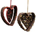 thumbnail image 2 of Hand Woven Clove Heart In Heart Hanging Ornament Aromatic Natural Spice Scented Metallic Thread Beads Gold Silver Unique Christmas Tree Holiday Arrangement Set of 2, 2 of 2