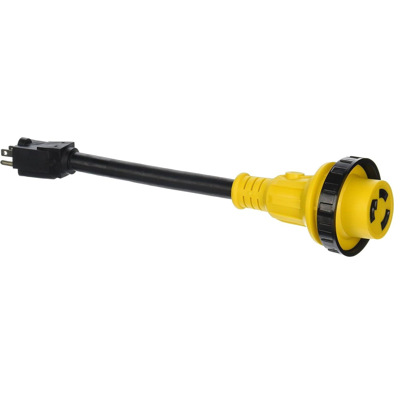 HetayC RV 1 Foot Pigtail Adapter Power Cord 15 Amp Male Plug to 30 Amp