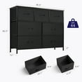 thumbnail image 3 of EDX 7 Drawer Dresser, Wide Chest of Drawers Nightstand Storage Tower Storage Fabric Dresser with Wood Top for Living Room, Bedroom, Hallway, Black, 3 of 8