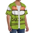thumbnail image 2 of Gukieu Fresh Sushi Print Men's Short-sleeved Shirts, Button-down Pocket Shirts, T-shirts, Beach Vacation Travel Summer Clothing-Small, 2 of 5