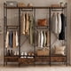 thumbnail image 1 of Clóset Ropero Abierto Utilia Estilo Industrial, Estructura de Metal con 4 Cajones y Repisas de Madera, Organizador de Ropa, Café 210x43x200 cm, 1 of 7