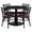 Black Top/Burgundy Vinyl Seat, variant on Flash Furniture 36'' Round Walnut Laminate Table Set with Round Base and 4 Ladder Back Metal Chairs - Burgundy Vinyl Seat