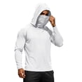 thumbnail image 2 of Hooded Sun Protection Shirts for Men Long Sleeve Solid Color Shirt with Face Mask Outdoor Fishing Hoodies, M, 2 of 8