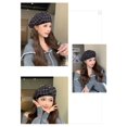 thumbnail image 4 of vnanda Plaid Newsboy Women Winter Beret Plaid Print Contrast Color Elastic Adjustable Soft Warm Decorative Dome Lady Painter Hat Women Hat, 4 of 8
