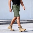thumbnail image 4 of Men's Summer Beach Cargo Shorts Loose Fit Elastic Waist Multi-Pocket Casual Everyday Wear Shorts Army Green 4XL, 4 of 6