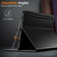 thumbnail image 4 of czcpp-Case pour Samsung Galaxy Tab S9 11 Pouces avec Support pour S Pen, Étui de Protection en Cuir PU avec Poche et Sangles, Réveil/sommeil Automatique, Visualisation Multi-Angle (Noir Graphite), 4 of 4
