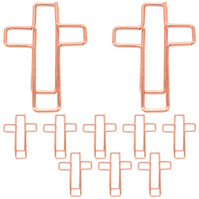 10 clips de papel cruzados, clips de papel pequeños, clips de metal para documentos, suministros de oficina y estudio.