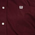 thumbnail image 2 of Cinch Mens Classic Fit Long Sleeve Button Open Pocket Solid Basic Shirt, Burgundy, 2 of 5