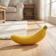 thumbnail image 4 of Juguete masticable con forma de plátano y cuerda para gatos y perros pequeños, con chirriador, material tejido de fibra natural, diseño curvo, verde o amarillo, 17.5 cm., 4 of 7