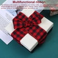 thumbnail image 4 of Injueey Accesorio de cinta de borde con cable de Navidad, decoración a cuadros, tela de celosía de arpillera, suministro de decoración de Kits de decoración para fiestas negro rojo 5m, 4 of 6