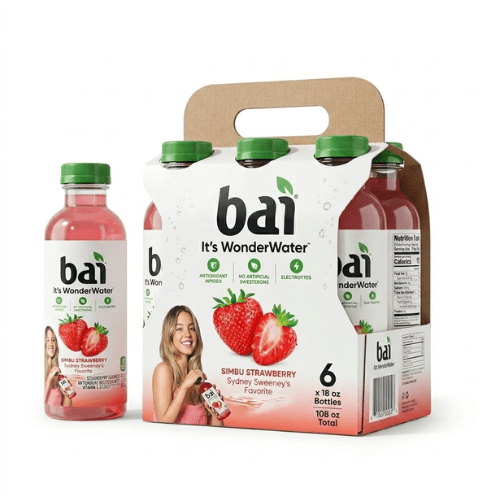 Bai Antioxidant Infused Water Beverage, Simbu Strawberry Flavor, 18 fl oz Bottles, 6 Pack, Low Calorie Vitamin Drink