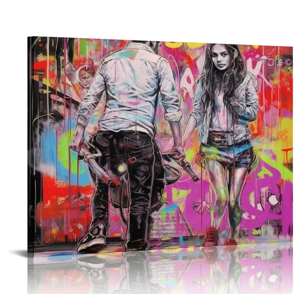 COMIO  Banksy Wall Art Love Is All We Need Graffiti Canvas Wall Art Paintings on the Wall Follow Your Dream Street Graffiti Poster Pictures Prints for Home Decorations