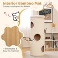 thumbnail image 6 of Gymax 49'' Barrel-Shaped Kitten Condo w/ Removable Padded Top Perch Bamboo Mat, 6 of 9