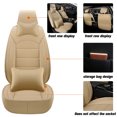 thumbnail image 4 of Leadwolf 2PCs Front Car Seat Covers Leather for toyota for Highlander 2001-2013 2 Seats Airbag Compatible Waterproof Soft Front Set Cushion Protector Beige, 4 of 7