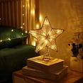 thumbnail image 3 of Decoración para árbol de Navidad con forma de estrella de Lewondr, con luces y lentejuelas, color do, 3 of 15