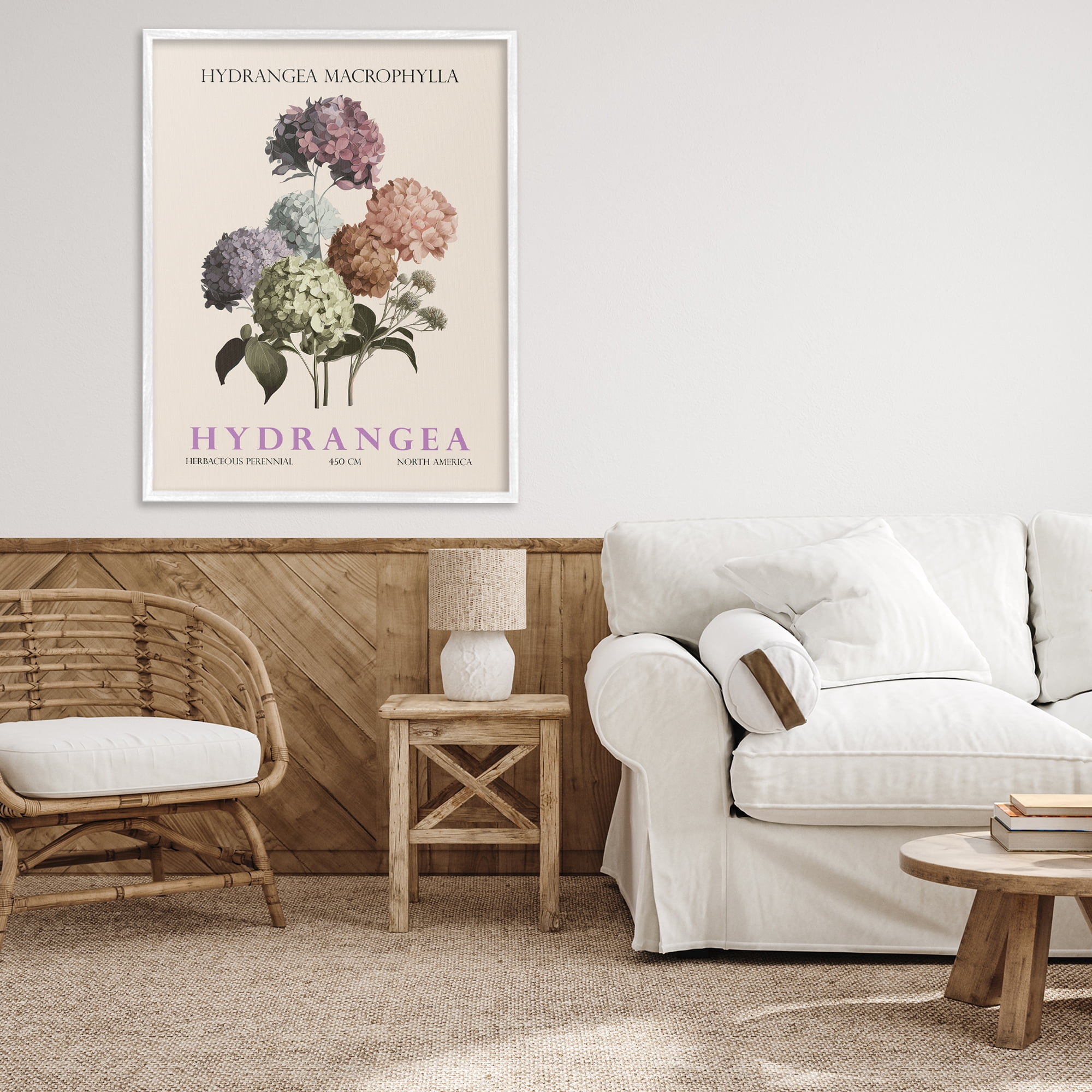 Stupell Industries Nature Hydrangea Bundle White Framed Giclee Art, design by Christopher Giampietro