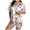 Purple, variant on Women's Festive Santa Print Short Sleeve Pajama Set Comfy Sleepwear Outfit for Holiday Season
