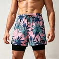 thumbnail image 2 of Erwazi Mens Swim Trunks Summer Hawaii Printed Quick Dry Breathable Drawstring Waist Casual Seaside Vacation Outdoor Swimming Beach Shorts with Pocket, 2 of 6