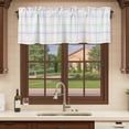 thumbnail image 6 of 2 Pack Valances for Window, White Plaid Grid Short Curtains for Kitchen Bedroom Living Room, Colorful Line Modern Simple Geometric Rod Pocket Small Window Treatment Valance Drapes 42 x 12 Inch, 6 of 8
