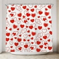 thumbnail image 3 of Valentines Shower Curtain Red Heart Bathroom Shower Curtain Valentine's Day Shower Curtain Set with Hook Waterproof Fabric Valentine Bathtub Curtain Decor 72"W x 72"L (Pack of 1), 3 of 6