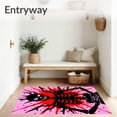 thumbnail image 3 of ODIKA 6'x9' Machine Washable Non-Slip Area Rug, Bone Amidst Spiky and Crimson Splatter High Traffic Rug, Pink, 703929, 3 of 7