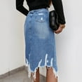 thumbnail image 7 of Women High Waist Casual A-Line Denim Short Jean Skirt Vacation Holiday Female Dailywear, 7 of 7