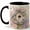 Black, variant on Birdhouse Floral Coffee Mug, Watercolor Blue Birds, Flowers and Butterfly Design, 11 oz Ceramic Cup