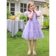 thumbnail image 5 of IBTOM CASTLE Toddler Kids Girls Butterfly Dress Sparkle Tulle Ruffle Sleeve Wedding Formal Birthday Pageant Shoot Dresses Purple, 5 of 7