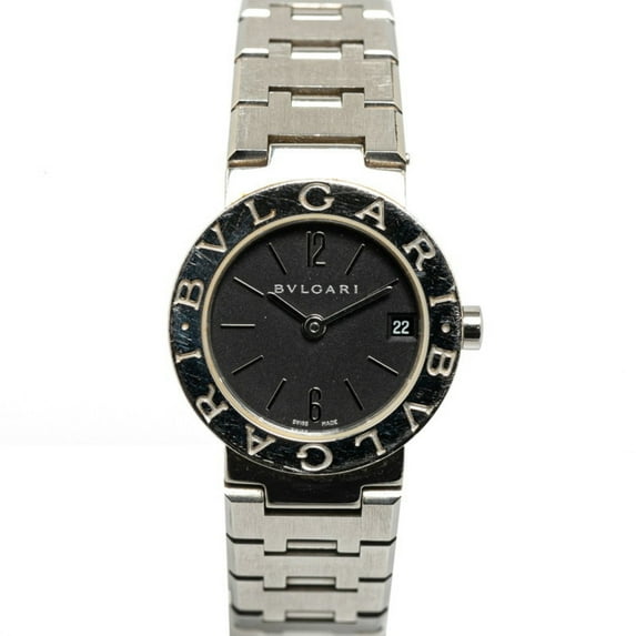 Pre-Owned BVLGARI Watch BB23SS Quartz Black Dial Stainless Steel Women's (Good)