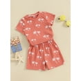 thumbnail image 3 of Biezeib Toddler Boys Summer Shorts Sets Short Sleeve Crewneck Tops Tropical Tree Print Shorts Sets, 3 of 9