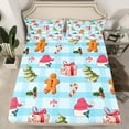 thumbnail image 2 of Castle Fairy Children Gingerbread Man 3pcs Twin Sheet Sets,Geometric Lattice Twin Fitted Sheet,Christmas Tree Breathable Flat Sheet,Breathable Home Decor, 2 of 7