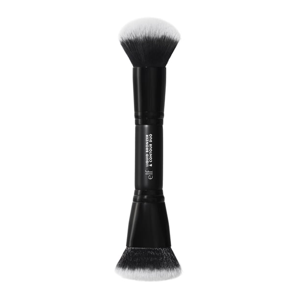 Brocha Facial e.l.f. Duo Sintético para Bronceador Líquido y Contorno