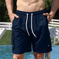 thumbnail image 6 of Men's Casual Solid Color Beach Work Shorts Pants,9" Board Shorts with Pockets Beach Shorts., 6 of 8