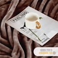 thumbnail image 6 of Mellowdy Plush Blanket - 320GSM Twin/Full Blanket for Couch, Bed (Iron Brown, 60x80 inches), 6 of 7