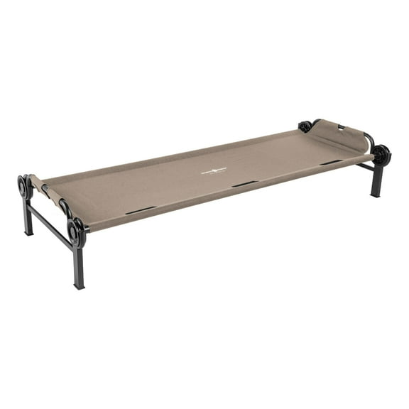 Disc-O-Bed Single Cot, Portable Sleep Solution for Tents & Cabins, Tan, Large