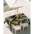thumbnail image 3 of 54x80 Inch Outdoor Tablecloth with Umbrella Hole Zipper Rectangle Palm Tree Rectangular Tablecloths Outside Waterproof Retro Summer Botanical Tropical Plant Leaves Patio Table Cover for Picnic Party, 3 of 8