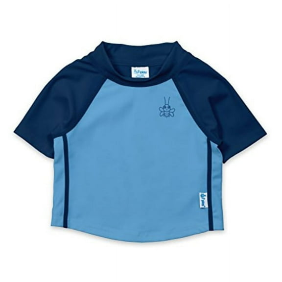 i play. by green sprouts baby boys rashguard, light blue/navy, 18 months