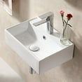 thumbnail image 3 of Wall Mounted Bathroom Sink,17.71"x 12.2" White Ceramic Rectangular Vessel Sink Above Counter White, 3 of 10