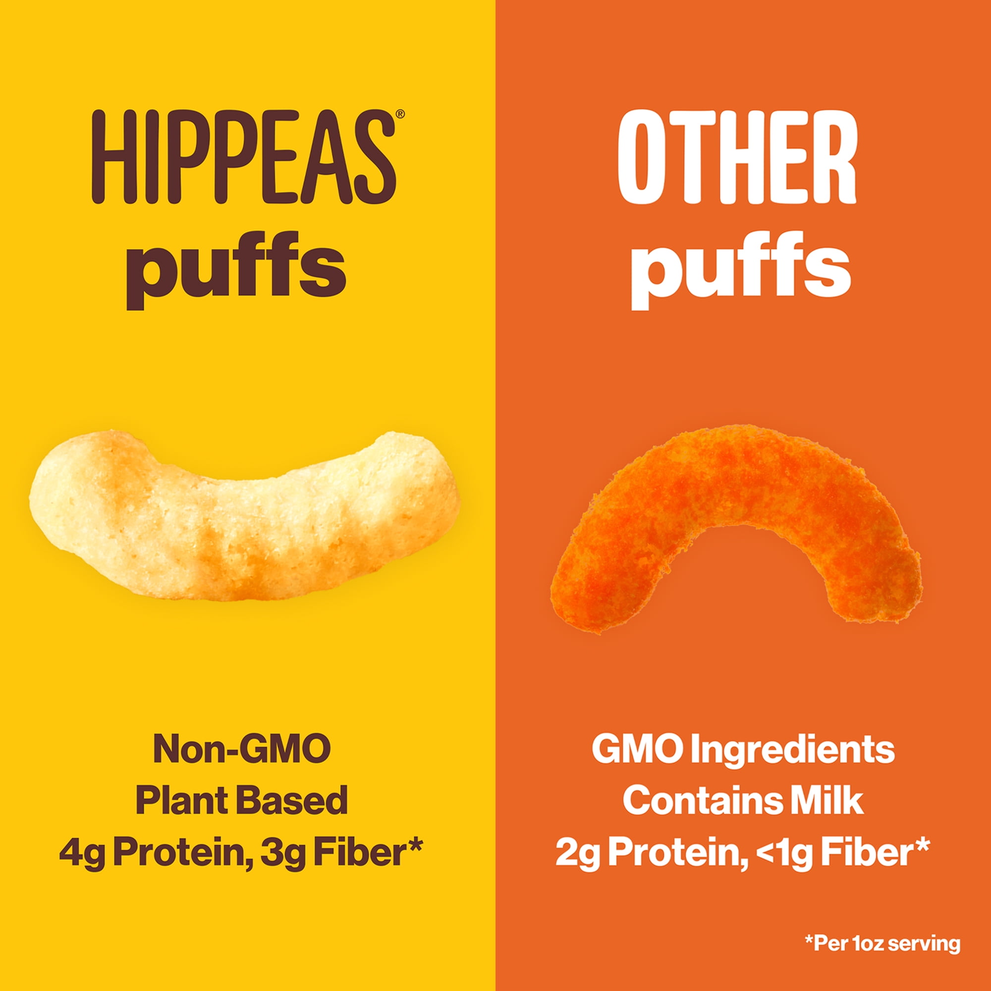 HIPPEAS Chickpea Puffs, Vegan Bohemian Barbecue, Gluten-Free, 4 oz Bag
