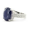 thumbnail image 2 of Galaxy Gold 14k Solid White Gold Filigree Solitaire Design Ring with Oval Natural Sapphire 5278 (8.5), 2 of 3