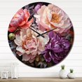 thumbnail image 3 of Designart "Peonies In Asian Painting I" Asian Oversized Wall Clock, 3 of 5