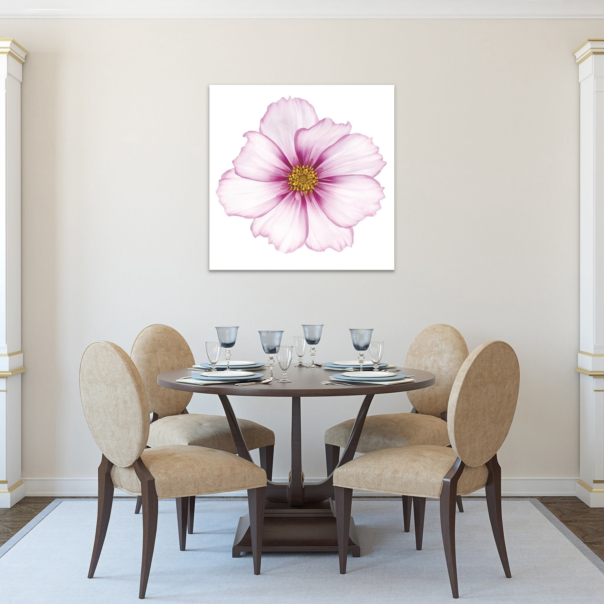 Empire Art Direct Magenta Cosmo Frameless Free Floating Tempered Glass Panel Graphic Wall Art, 40" x 40" x 0.2", Ready to Hang