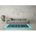 thumbnail image 3 of Ahgly Company Indoor Round Oriental Light Blue Traditional Area Rugs, 3' Round, 3 of 4