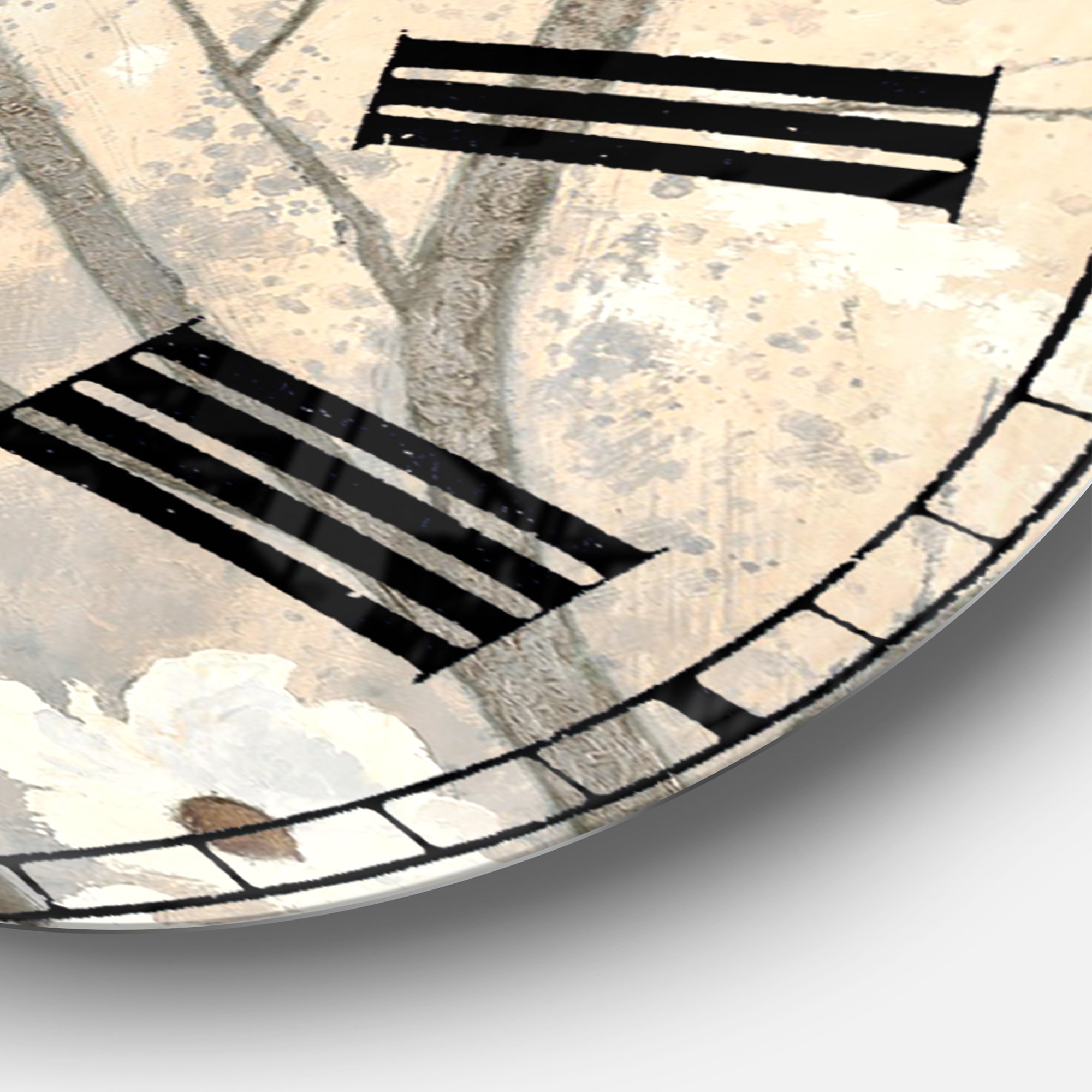 Designart 'Brown onn Grey Blossoms' Traditional Wall Clock