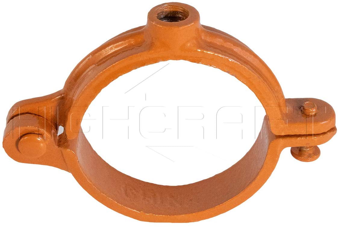 Highcraft Hinged Split Ring Pipe Hanger, 1 in. Copper Epoxy Coated Iron Extension Hanger with 3/8 in. Threaded Rod Fitting for Suspending Tubing (10 Pack)