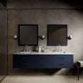 thumbnail image 2 of Castor 80 in W Blue Double Bath Vanity and Carrara Marble Top, 2 of 11