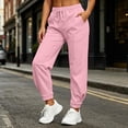 thumbnail image 5 of QIYAGBSA High Waisted Joggers for Women Soft Drawstring Elastic Waist Front Seam Side Pockets Ankle Cuffs Gym Fitness Running Casual Weekends, 5 of 8